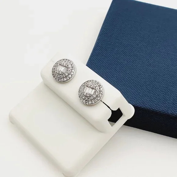 925 Sterling Silver Plated CZ Earrings, EVBRS573 - Picture 5 of 10